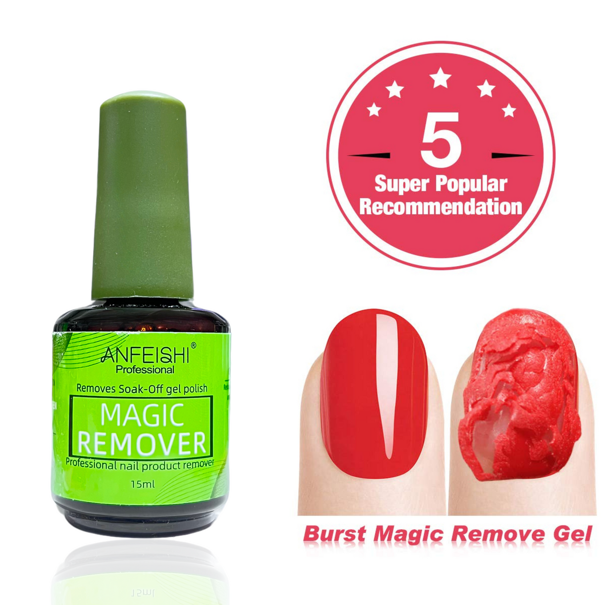Gelish remover: Professional, removes soak-off gel polish in 3-5 minutes without harming nails. Quick and easy. - Theresia Cosmetics - nail care - Theresia Cosmetics
