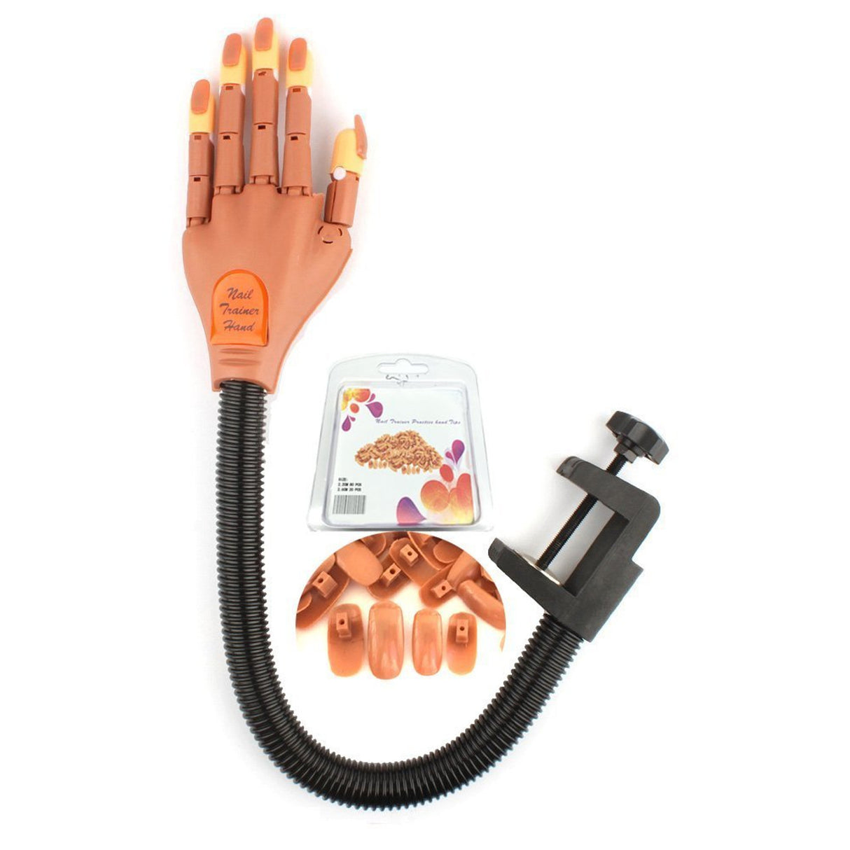 Flexible Practice Nail Trainer Hand With Adjustable Clamp Stand - Theresia Cosmetics - Theresia Cosmetics