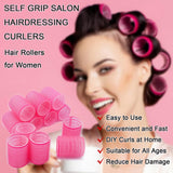 Jumbo Hair Rollers Set: 12 Self-Grip Curlers, 2.5-inch, Heatless DIY Curls (Colors Vary) - Theresia Cosmetics - Hair styling - Theresia Cosmetics