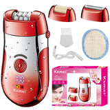 KEMEI 3-in-1 Rechargeable Hair Removal Machine: Electric Epilator, Lady Shaver, USB Rechargeable - Theresia Cosmetics - hair removal - Theresia Cosmetics