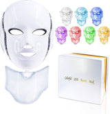 Electric 7 Colors LED Facial Mask: Light Therapy Acne Neck Beauty Machine for Skin Rejuvenation - Theresia Cosmetics - skin care - Theresia Cosmetics