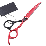 KM Red And Black Barber Scissor Premium Quality - 6” - Theresia Cosmetics - Scissors - Theresia Cosmetics
