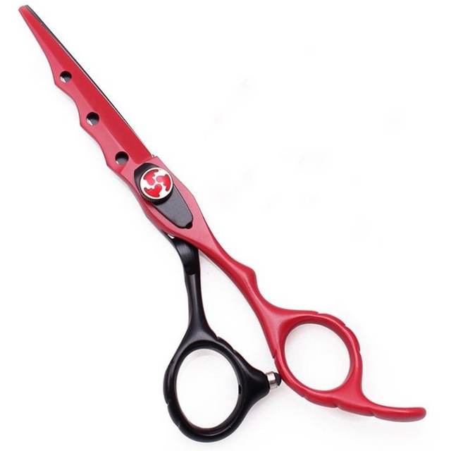 KM Red And Black Barber Scissor Premium Quality - 6” - Theresia Cosmetics - Scissors - Theresia Cosmetics