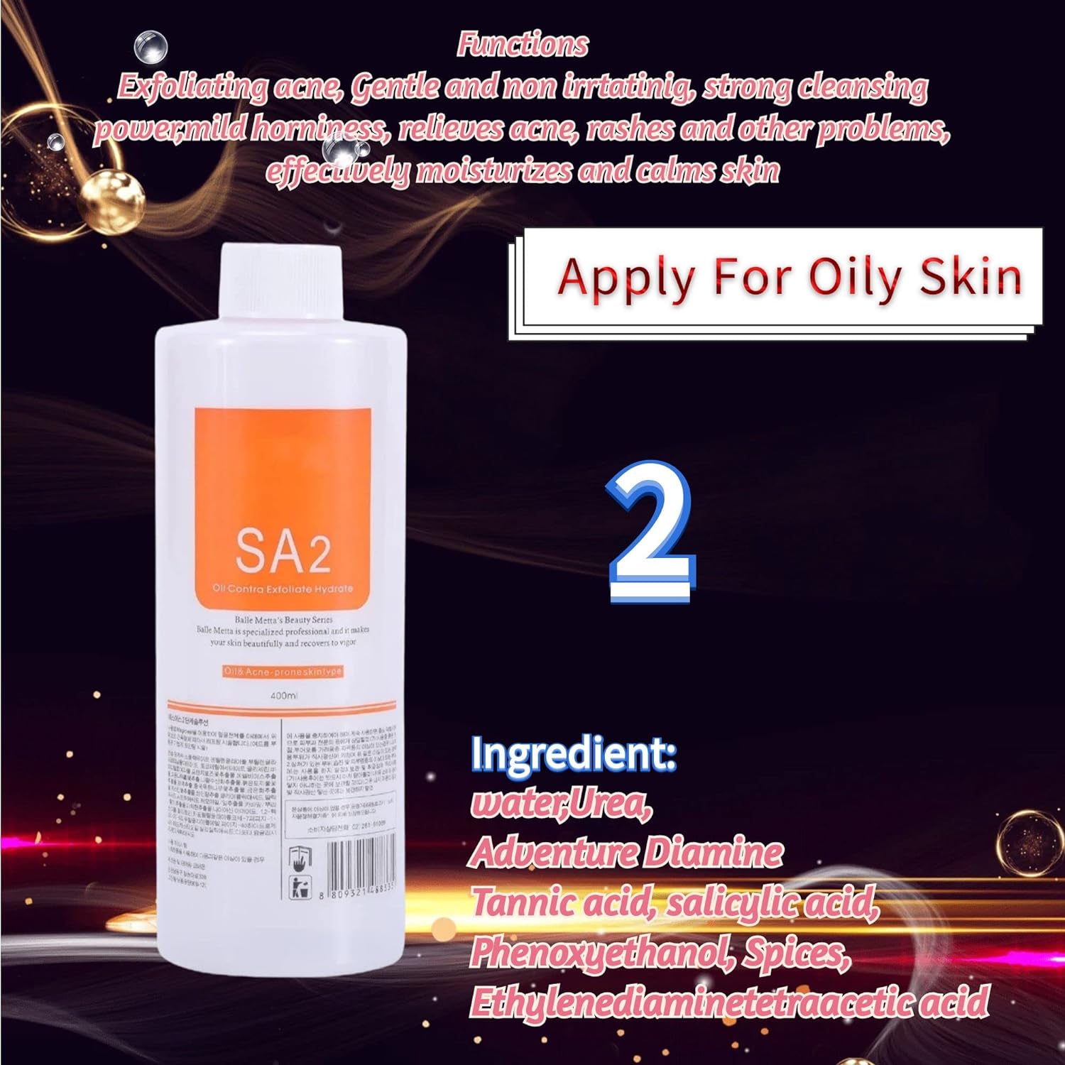 AS1 SA2 AO3 Aqua Peeling Solution for Hydra Facial Derma Machine