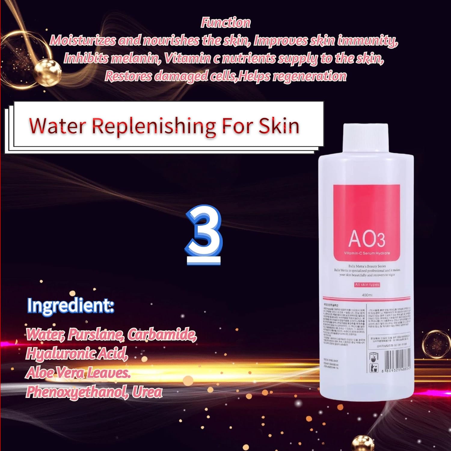 AS1 SA2 AO3 Aqua Peeling Solution for Hydra Facial Derma Machine