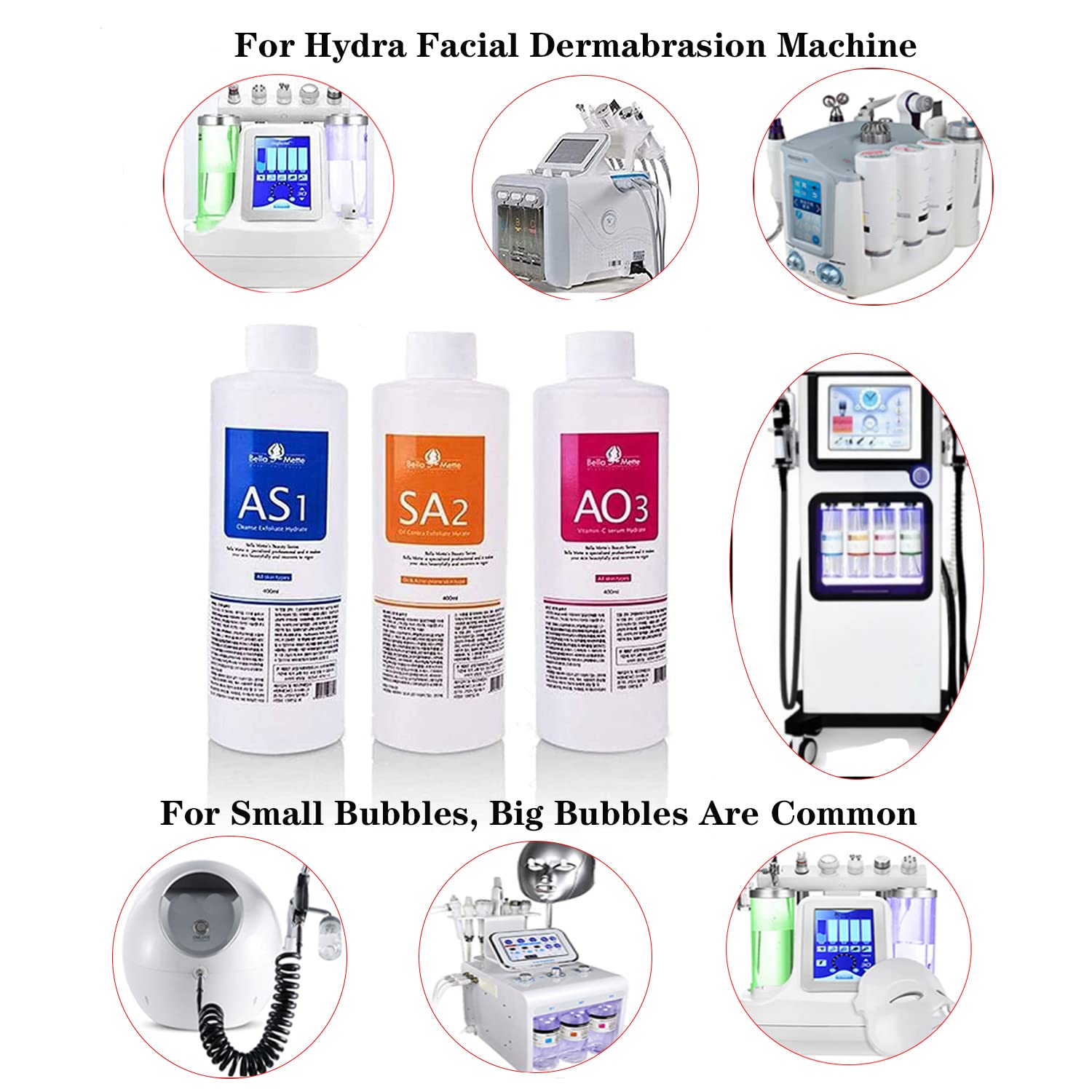 AS1 SA2 AO3 Aqua Peeling Solution for Hydra Facial Derma Machine