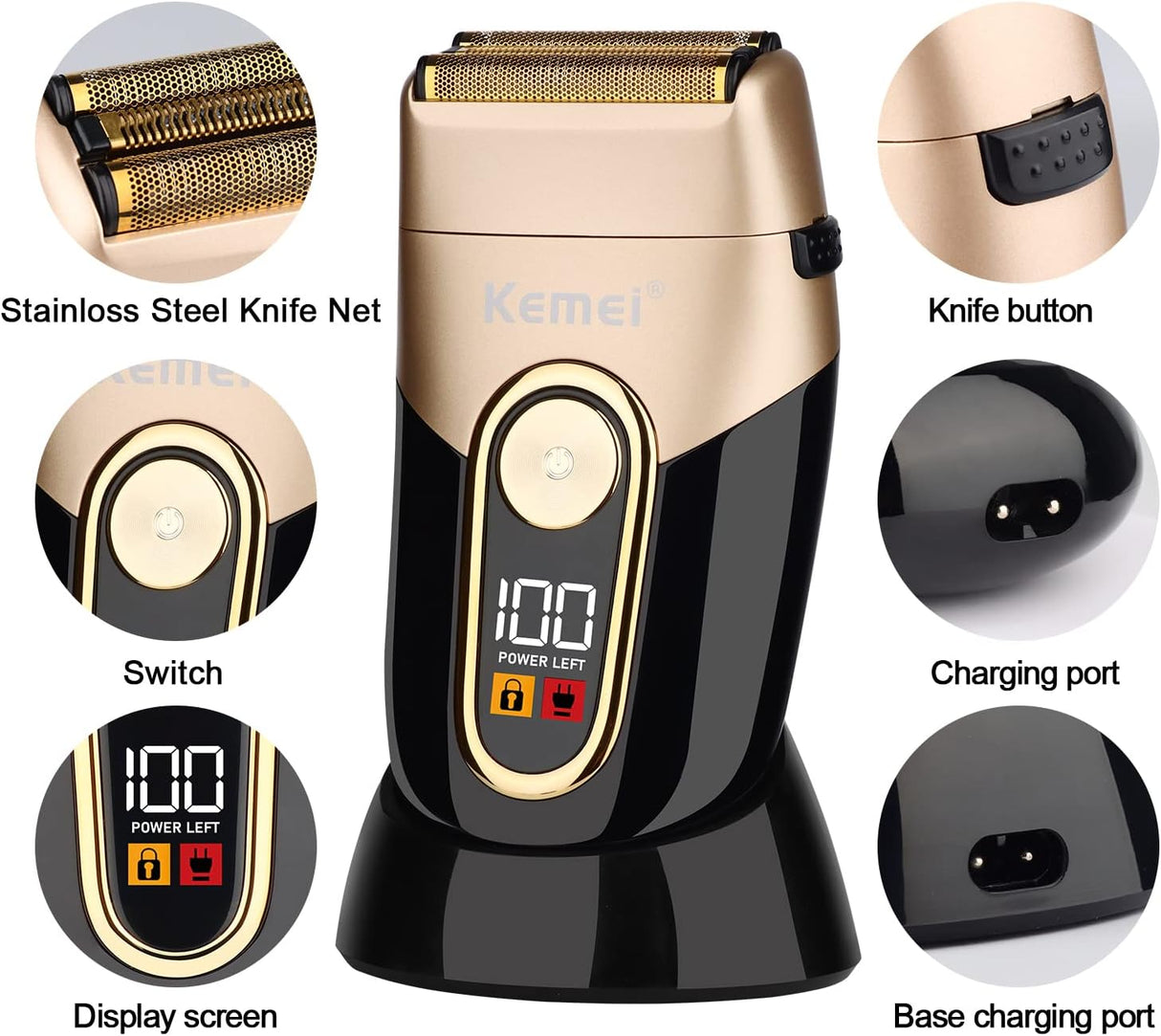 Kemei IPX4 New Professional Shaver - Theresia Cosmetics - Barber Machines - Theresia Cosmetics