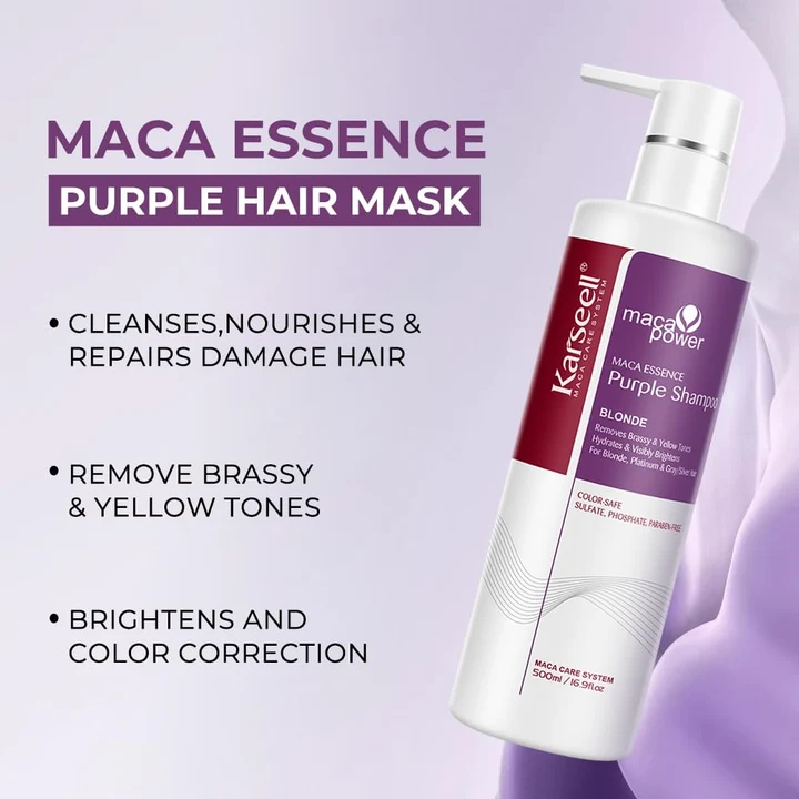 Karseell Purple Hair Mask & Shampoo Set | Complete Toning Duo for Blonde & Silver Hair
