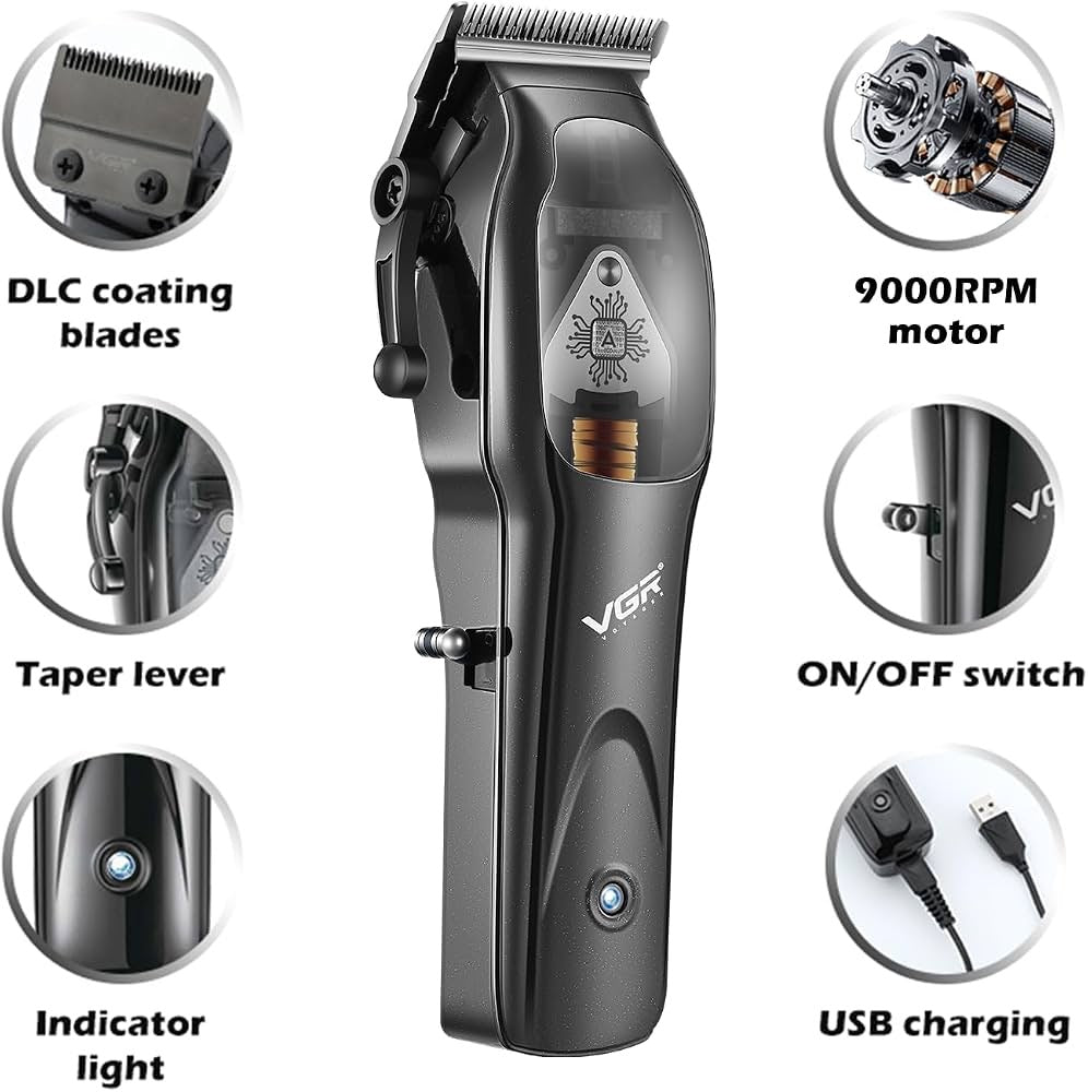 VGR 653 Professional Hair Clipper for Men, 9000RPM