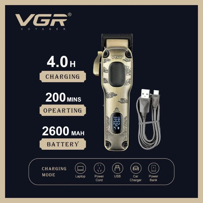VGR V-027 Professional Hair Clipper, Salon Series with 7000 RPM Brushless Motor