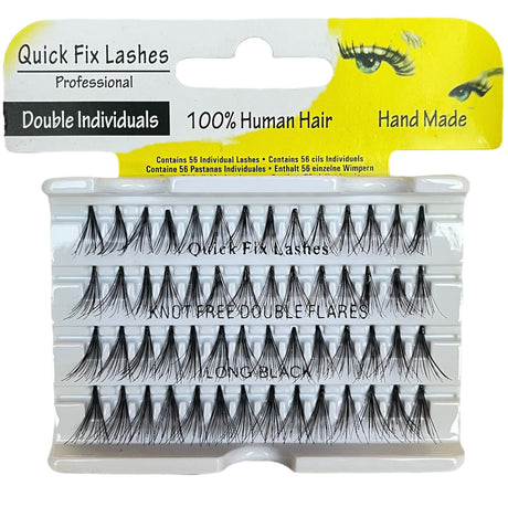 Quick Fix Double Individuals Lashes - Knot Free Double Flares Black - Theresia Cosmetics - Eyelashes - Theresia Cosmetics