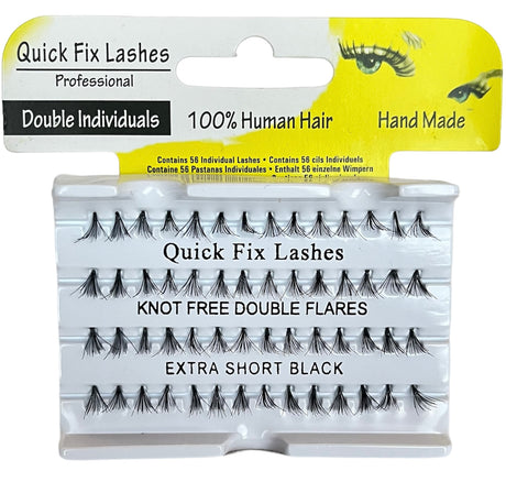 Quick Fix Double Individuals Lashes - Knot Free Double Flares Black - Theresia Cosmetics - Eyelashes - Theresia Cosmetics